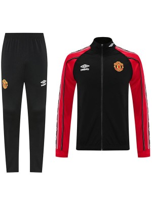 Manchester united jacket men's black red tracksuit training kit 2025-2026