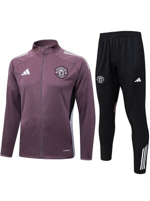 Manchester united jacket tracksuit men's purple training kit 2025-2026