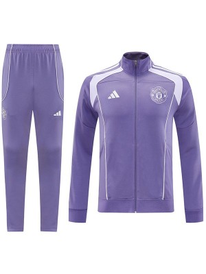 Manchester united jacket tracksuit men's violet training kit 2025-2026