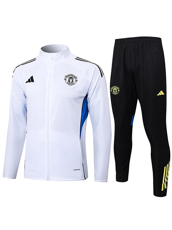 Manchester united jacket tracksuit white men's training kit 2025-2026