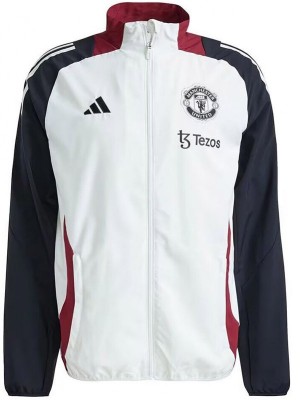 Manchester united windbreaker jacket white tracksuit men's training coat 2025-2026