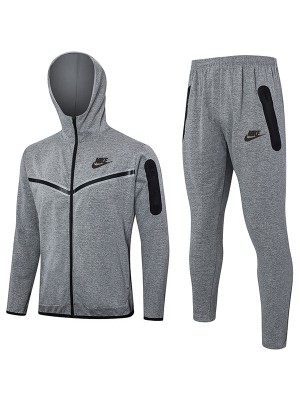 Nke hoodie jacket football sportswear grey tracksuit full zipper men's training kit outdoor uniform soccer coat 2024-2025