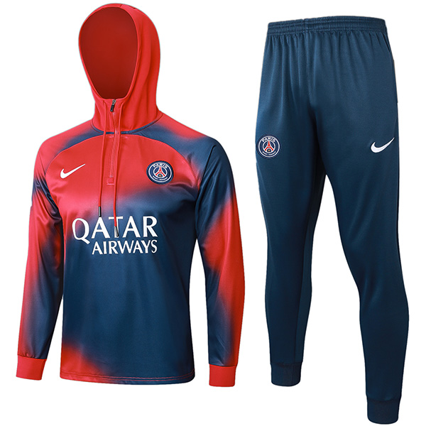 Paris Saint-Germain hoodie jacket football sportswear tracksuit zipper uniform men's training kit outdoor red navy soccer coat 2024