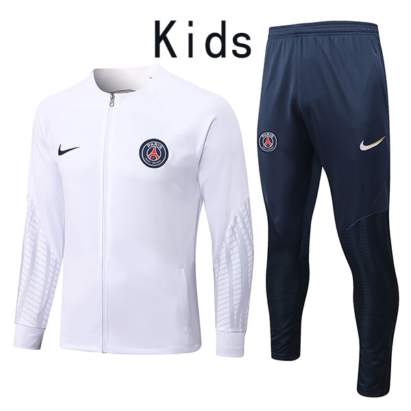 Paris saint germain jacket kids kit football sportswear tracksuit white zipper neck youth training uniform outdoor children soccer coat 2022-2023