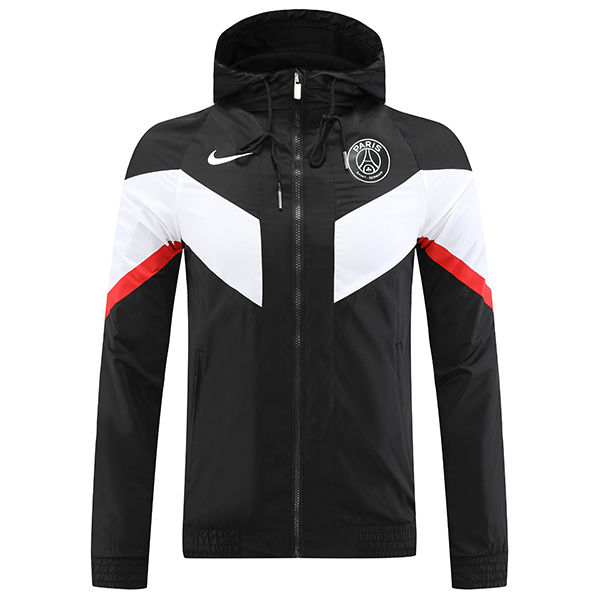 Paris saint germain windbreaker hoodie jacket football sportswear tracksuit full zipper men's training black kit outdoor soccer coat 2022-2023