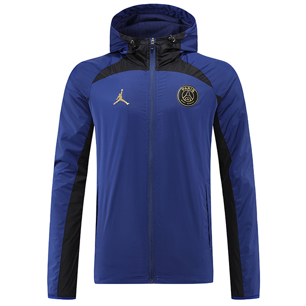 Paris saint germain windbreaker hoodie jacket football sportswear tracksuit full zipper men's training navy kit athletic outdoor soccer coat 2022-2023
