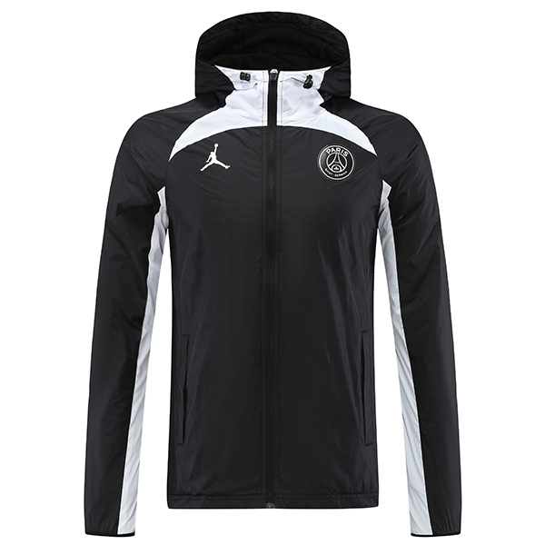 Paris saint germain windbreaker hoodie jacket PSG football sportswear tracksuit full zipper uniform men's training black kit outdoor soccer coat 2022-2023