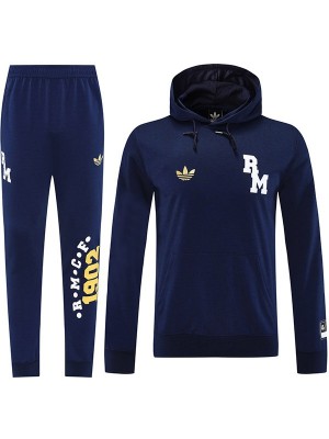 Real madrid hoodie jacket tracksuit navy men's training kit 2025-2026