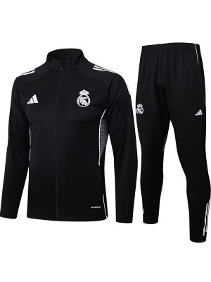 Real madrid jacket tracksuit black men's training kit 2025-2026