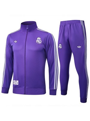 Real madrid jacket tracksuit men's all purple training kit 2025-2026