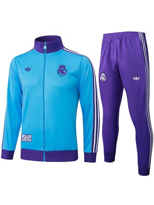 Real madrid jacket tracksuit men's blue purple training kit 2025-2026