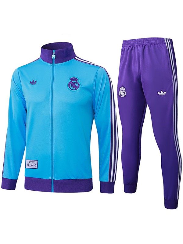 Real madrid jacket tracksuit men's blue purple training kit 2025-2026