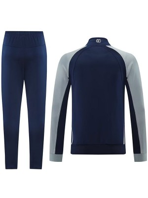 Real madrid jacket tracksuit men's navy gray training kit 2025-2026