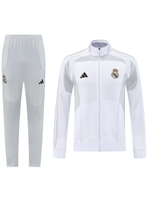 Real madrid jacket tracksuit men's white training kit 2025-2026