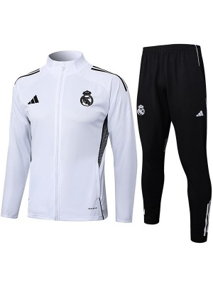 Real Madrid jacket tracksuit white black men's training kit 2025-2026