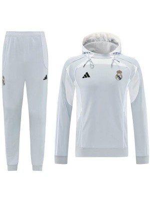 Real madrid windbreaker hoodie jacket white tracksuit men's training coat 2025-2026