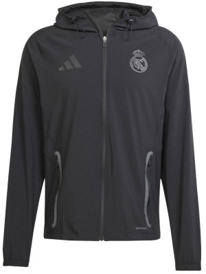 Real madrid windbreaker jacket black tracksuit men's training coat 2025-2026