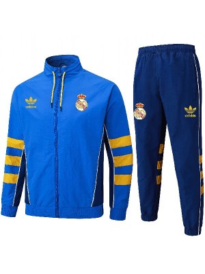 Real madrid windbreaker jacket blue tracksuit men's training coat 2025-2026