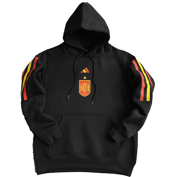 Spain hoodie jacket football sportswear tracksuit black uniform men's training jersey kit soccer coat 2022