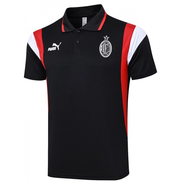AC milan polo jersey training soccer uniform men's sportswear football tops sport black shirt 2023-2024