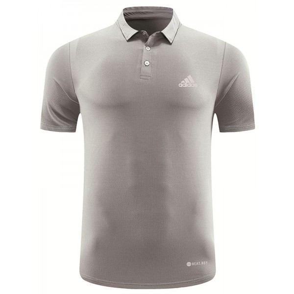 Ads polo jersey training uniform men's soccer sportswear light gray football tops sports shirt 2023-2024