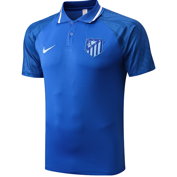 Atletico de Madrid polo jersey blue soccer top sports uniform men's training sportswear kit football shirt 2022-2023