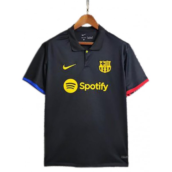 Barcelona polo jersey soccer uniform men's black football kit sports top shirt 2023-2024