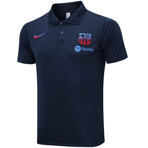 Barcelona polo jersey training soccer uniform men's sportswear football tops sport navy shirt 2023-2024