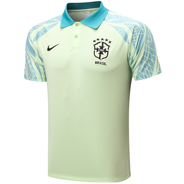 Brazil polo jersey training soccer uniform men's light green sportswear football kit tops sport shirt 2022-2023