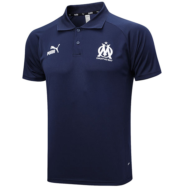Olympique de Marseille polo jersey training soccer uniform men's sportswear football tops sport navy shirt 2023-2024