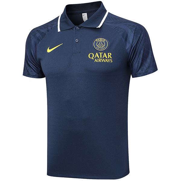 Paris saint germain polo jersey training uniform men's soccer sportswear navy football tops sports shirt 2023-2024