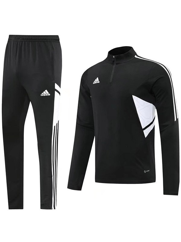 Adds tracksuit soccer pants suit sports set zipper necked uniform men's clothes football training kit black 2022-2023