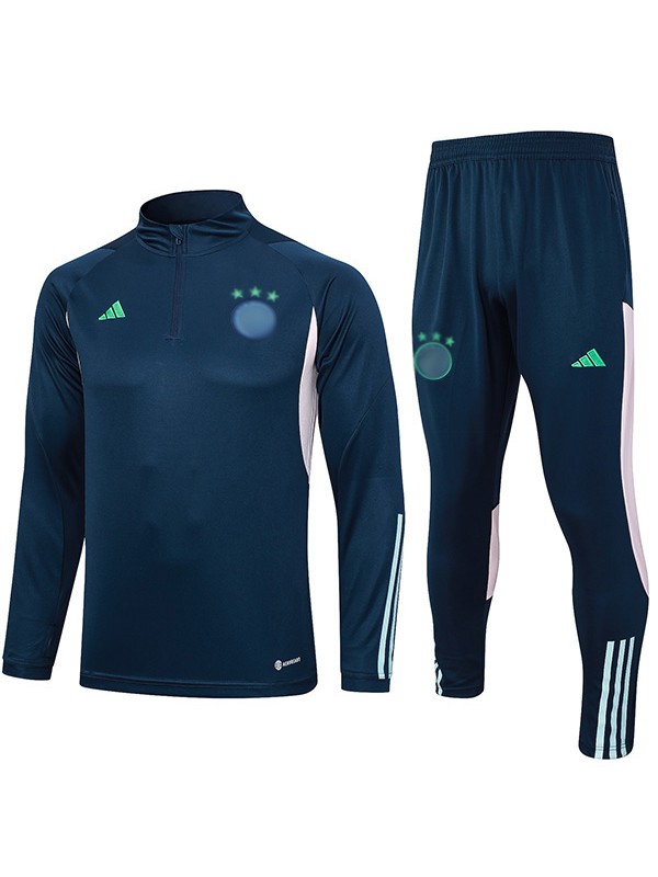 Ajx tracksuit soccer pants suit sports set zipper necked uniform men's navy clothes football training kit 2023-2024
