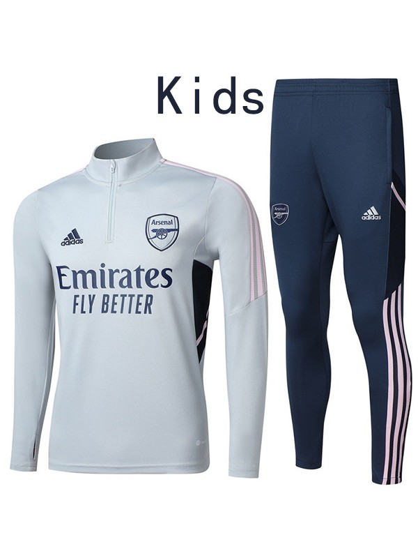 Arsenal tracksuit kids kit red soccer pants suit sports set zipper necked cleats youth uniform children football mini training gray kit 2022-2023