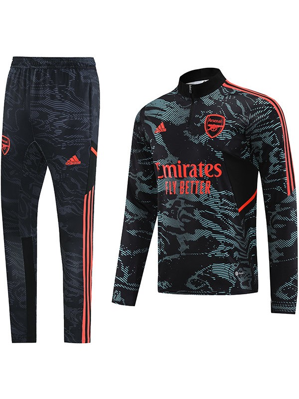 Arsenal tracksuit soccer pants suit sports set zipper necked uniform men's black blue clothes football training kit 2022-2023