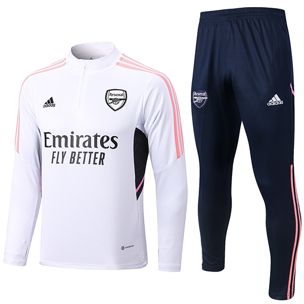 Arsenal tracksuit soccer pants suit sports set zipper necked white uniform men's clothes football training kit 2022-2023