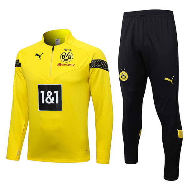 Borussia Dortmund tracksuit yellow soccer pants suit sports set BVB zipper necked uniform men's clothes football training kit 2022-2023