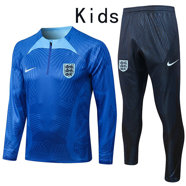 England tracksuit kids kit blue soccer pants suit sports set zipper necked cleats youth uniform children football mini training kit 2022
