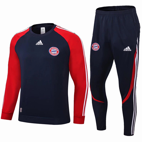 FC Bayern Munich tracksuit soccer pants suit sports set round necked cleats men's clothes football training kit navy red 2022-2023