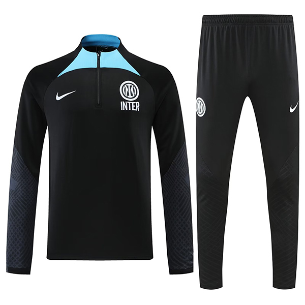 Inter milan tracksuit black soccer pants suit sports set zipper necked uniform men's clothes football training kit 2022-2023