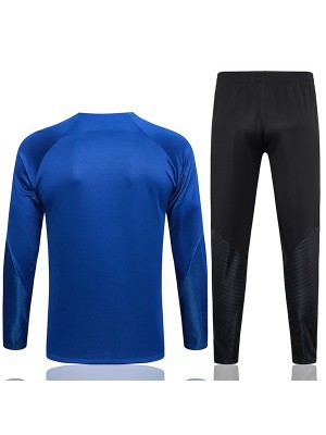 Inter milan tracksuit soccer suit sports set zipper-necked blue uniform men's clothes football training kit 2023-2024