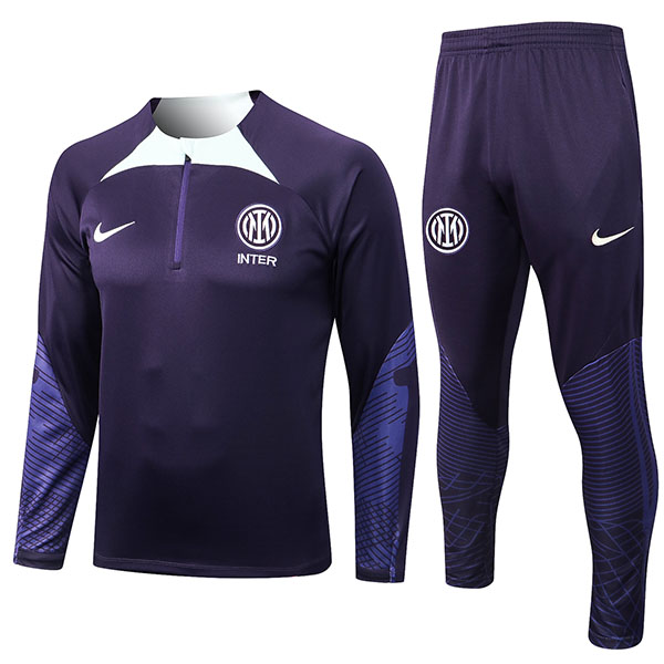 Inter milan tracksuits purple soccer pants suit sports set necked uniform men's clothes football training kit 2022-2023