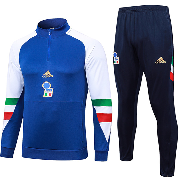 Italy tracksuit soccer suit sports set zipper-necked blue uniform men's clothes football training kit 2023-2024