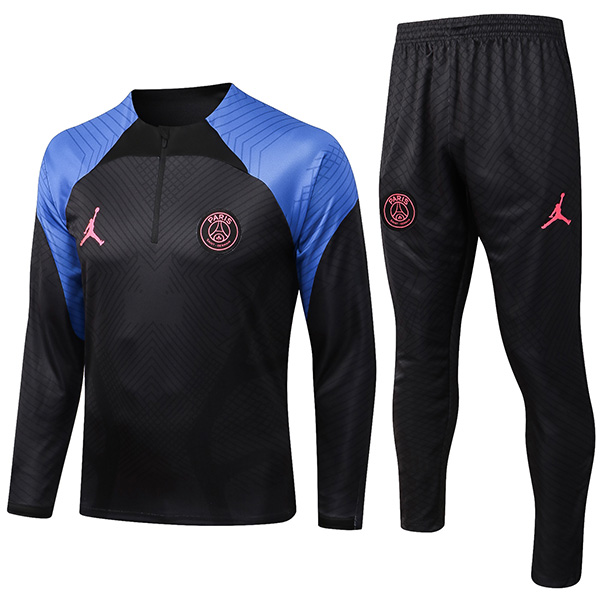 Jordan paris saint germain tracksuit black soccer pants suit sports set zip necked uniform men's clothes football training kit 2022-2023