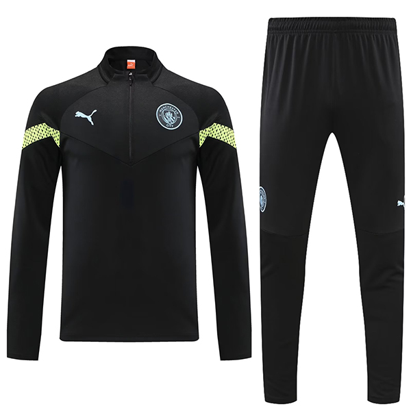 Manchester city tracksuit black soccer pants suit sports set necked uniform men's clothes football training kit 2022-2023