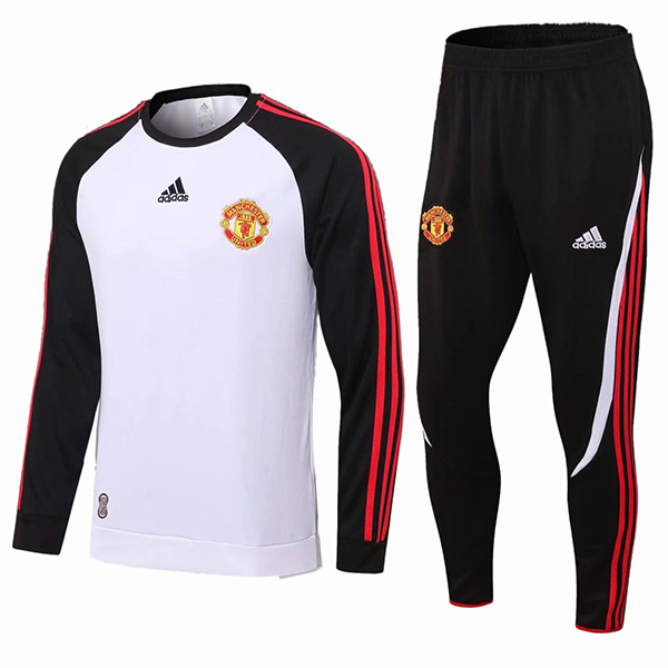 Manchester united tracksuit soccer pants suit sports set necked cleats men's clothes football white training kit 2022-2023