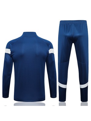 Marseille football tracksuit cyan sportswear full zipper uniform men's training kit soccer coat 2022-2023