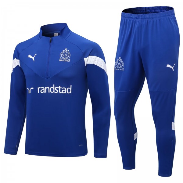 Olympique de Marseille tracksuit blue soccer pants suit sports set necked uniform men's clothes football training kit 2022-2023