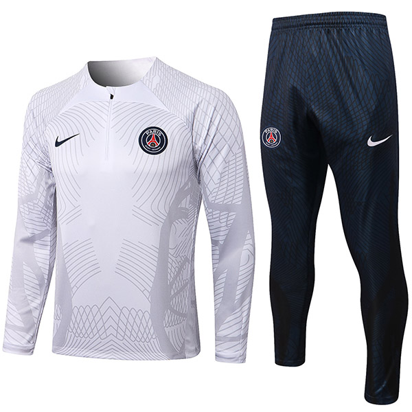 Paris saint germain tracksuit white men's soccer pants suit sports set half zipper necked cleats clothes football training kit 2022-2023