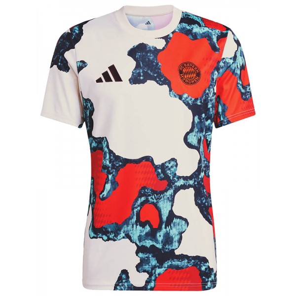 Bayern München pre-match training jersey soccer uniform men's sportswear football white navy red kit top shirt 2024-2025